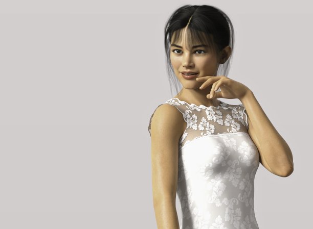 美丽的婚礼的新娘。3 d渲染。图片下载