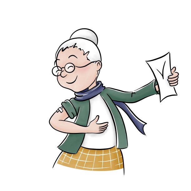 祖母完全接种疫苗。快乐的祖父母。针对Covid-19概念。图片下载