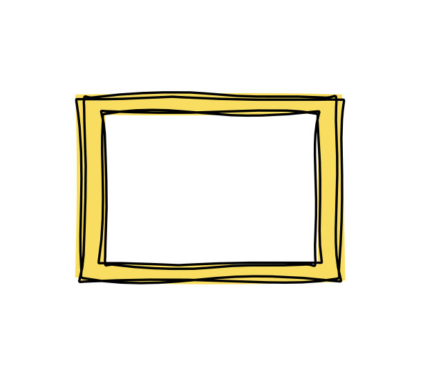 以白色为背景，用抽象的彩色框架画线图片下载