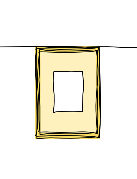 以白色为背景，用抽象的彩色框架画线图片下载