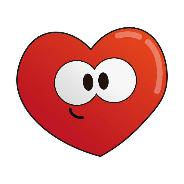 红红的心带着快乐的脸。每股收益10图片下载
