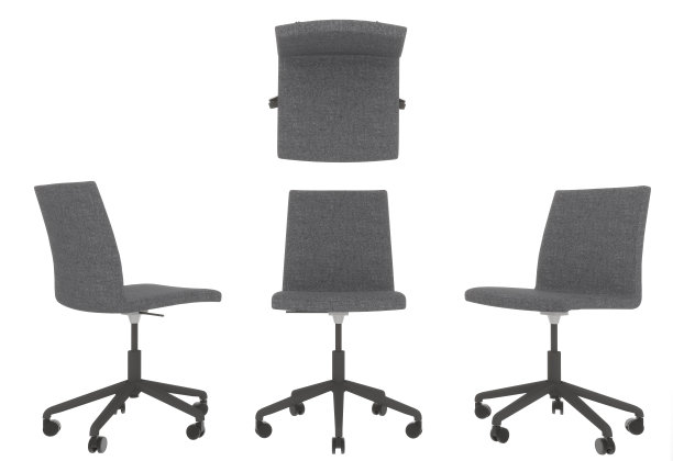 办公椅白色背景，俯视图，侧面，3d渲染图片下载