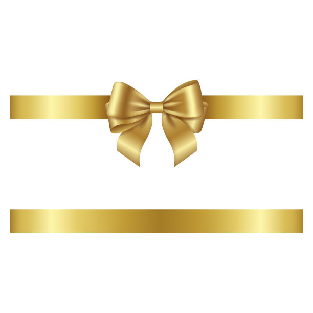 金色的蝴蝶结和丝带作为生日和圣诞节的装饰品图片下载