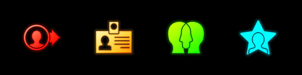 设置创建帐户界面，识别徽章，项目团队基础和头部狩猎图标。向量图片下载