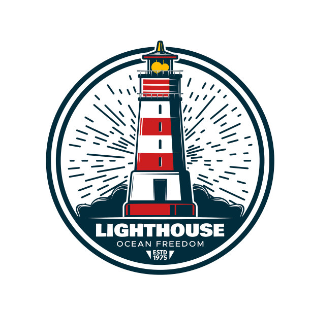 海上或海边的旧灯塔图标图片下载