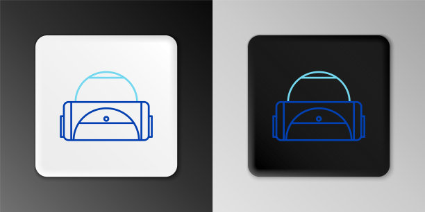 线运动包图标孤立在灰色背景。色彩斑斓的轮廓的概念。向量图片下载