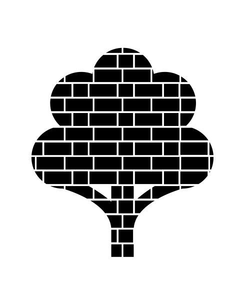 照片拼贴框架模板内树标志。图片下载