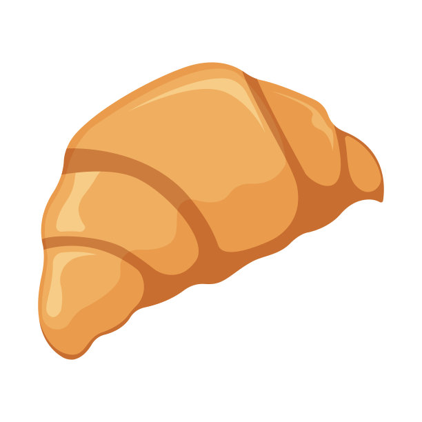 法国牛角面包，牛奶产品天然黄油或人造黄油图标，概念卡通有机乳制品早餐食品矢量插图，孤立在白色。图片下载