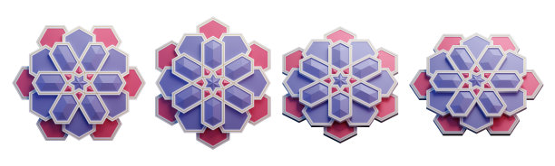 斋月阿拉伯图案3D设计元素图片下载