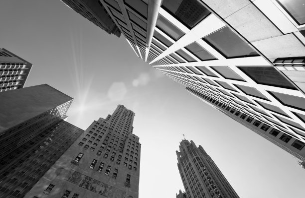 下面的摩天大楼，芝加哥。图片下载