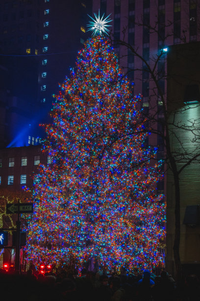 洛克菲勒中心的圣诞树图片下载