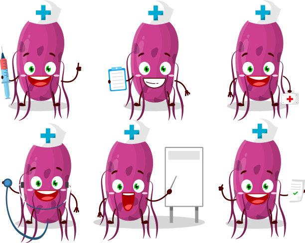 医生职业表情符号和病毒分子图片下载