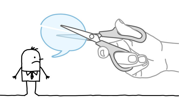 大手，打断卡通人物的演讲图片下载