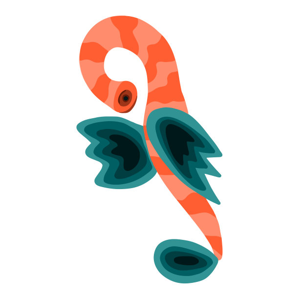 卡通风格的带翅膀的神奇生物蠕虫图片下载