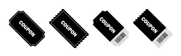 礼券图标设置。优惠券的证书。折扣模板。矢量线图标的业务和广告图片下载