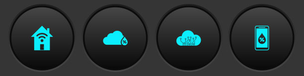 设置智能家居wi-fi，湿度，物联网和智能图标。向量图片下载