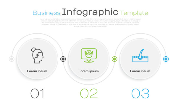 专为男士、理发店、人体毛囊设计。业务信息模板。向量图片下载