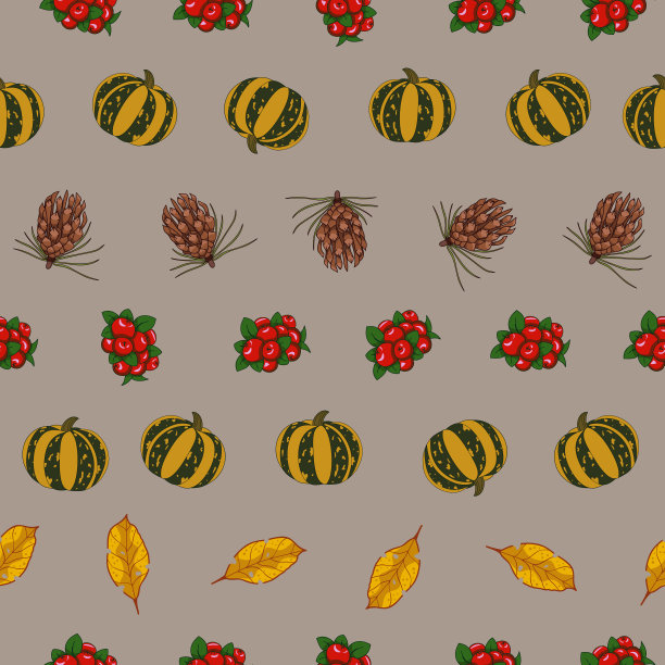 秋季向量无缝模式灰褐色的棕色背景图片下载