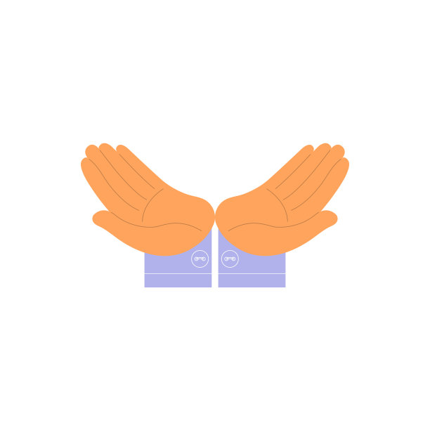 两只手掌心向上，这是一个关心、珍惜某物或某人的姿势。矢量插图，平面卡通设计，eps 10。图片下载