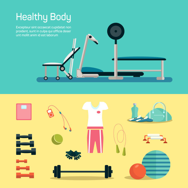 Vecotr体育馆集合。锻炼和健康图片下载