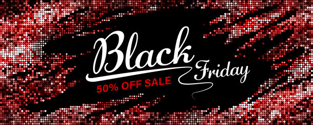 黑色星期五的红色亮片背景图片下载