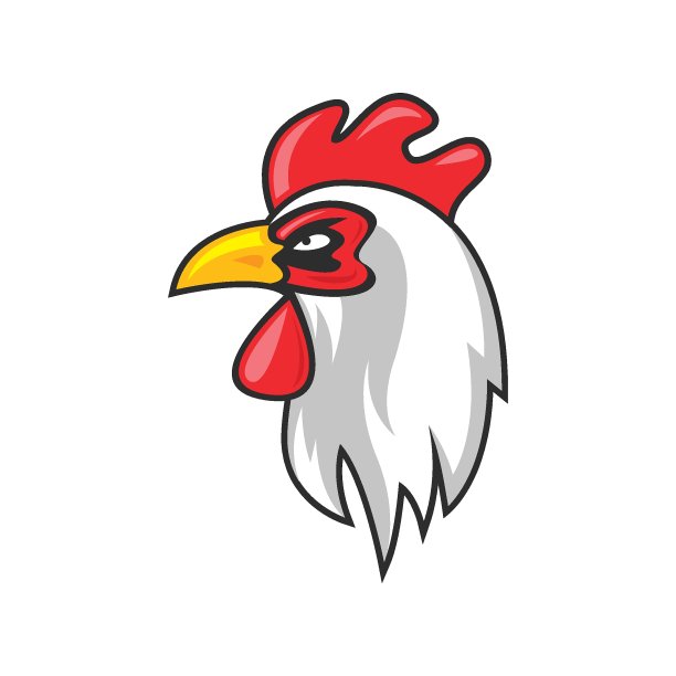 公鸡头剪辑艺术矢量元素插图模板设计图片下载