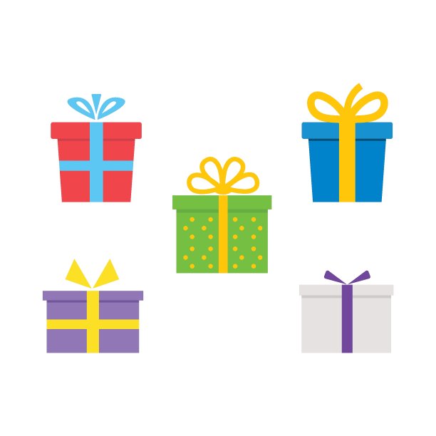 礼盒元素矢量图标设计图片下载