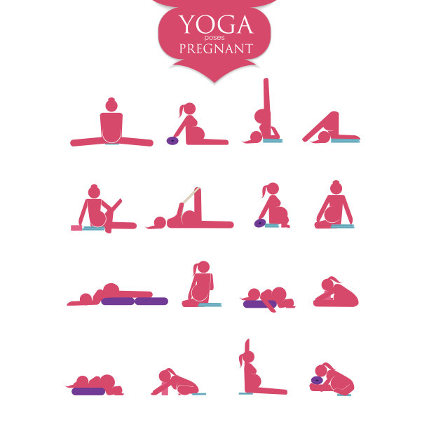 简笔画。孕妇在做瑜伽。图片下载