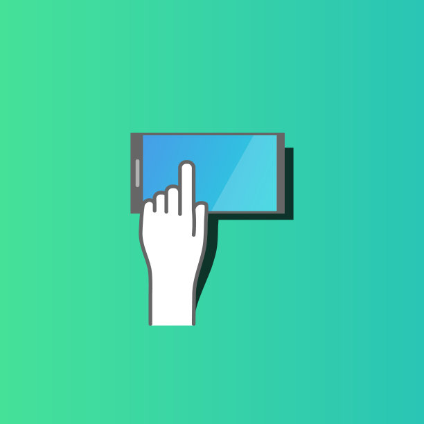 手持智能手机。手持手机触摸屏，图标平面设计图片下载