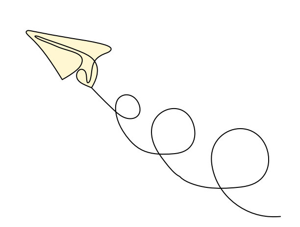 抽象的彩色纸平面为线描，白色为背景图片下载