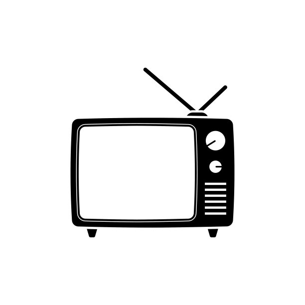 隔离的老式电视图标设计模板矢量图图片下载