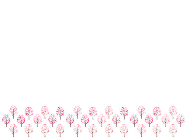 一排樱桃树，框架壁纸图片下载