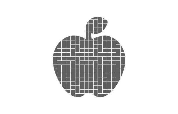 照片拼贴框架内的苹果标志模板。图片下载