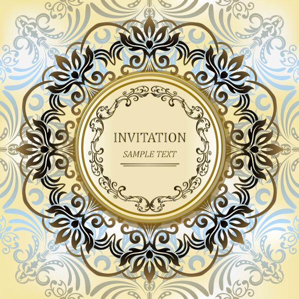 优雅的邀请卡。抽象的创作背景。为社交媒体设计模板。图片下载