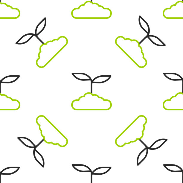线茶叶图标孤立无缝模式上的白色背景。茶叶。向量图片下载