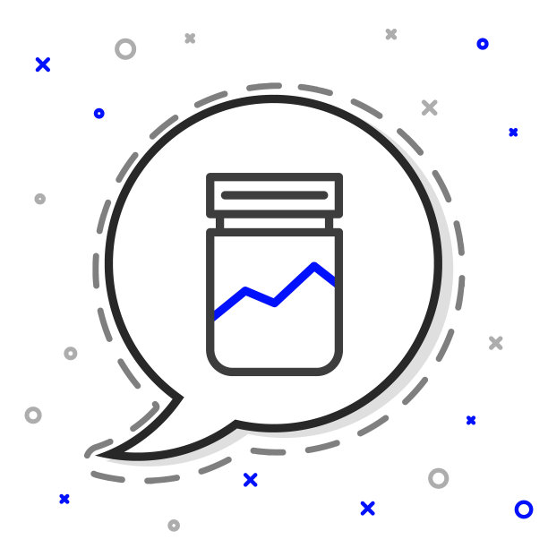 线塑料袋的药物图标孤立在白色背景上。健康危险。色彩斑斓的轮廓的概念。向量图片下载