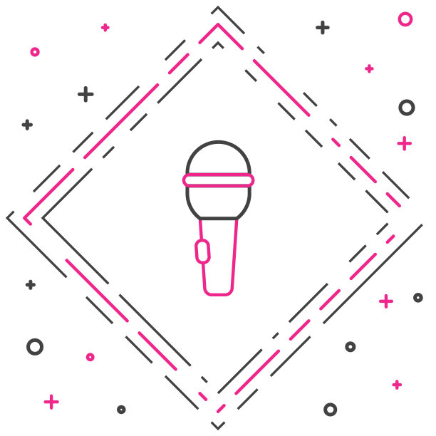 线麦克风图标孤立在白色背景上。在空中无线电麦克风麦克风。演讲者的迹象。色彩斑斓的轮廓的概念。向量图片下载