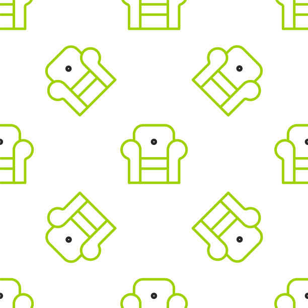 线扶手椅图标孤立无缝模式上的白色背景。向量图片下载