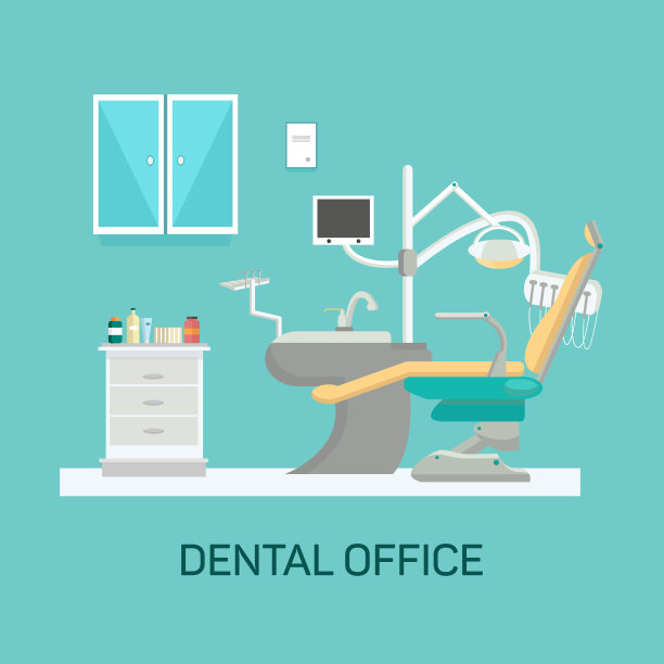 带座椅和设备工具的病媒牙科诊所。图片下载
