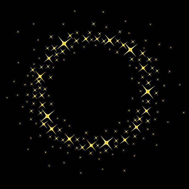 向量插图的星星在黑色的背景。图片下载