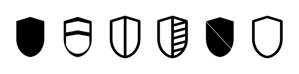 屏蔽标志，矢量图标孤立在白色背景上。图片下载