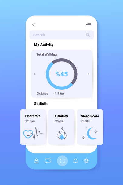 电子智能手表app跟踪器在智能手机屏幕上的质量和数量睡眠控制概念图片下载
