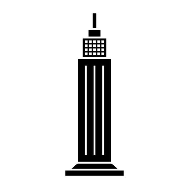 摩天大楼图标设计模板矢量孤立图片下载
