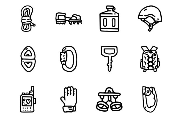 攀岩线矢量涂鸦简单的图标集图片下载