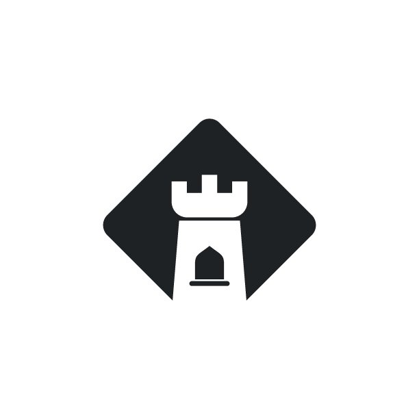 城堡图标设计矢量插图图片下载