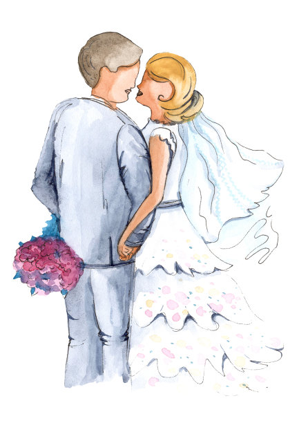 亲吻新郎和新娘图片下载