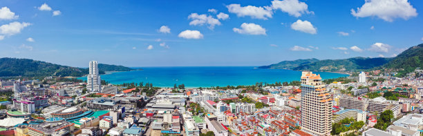 泰国普吉岛的巴东海滩鸟瞰图图片下载