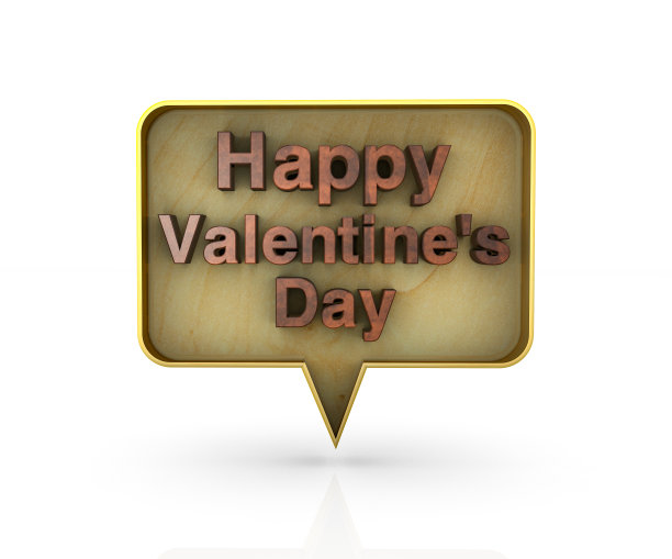 3D语音泡泡-情人节快乐的文本图片下载