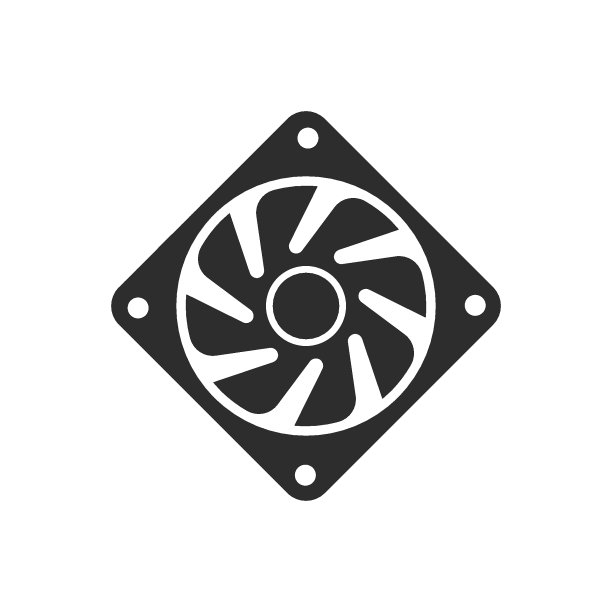 电脑散热器风扇图标矢量图设计模板图片下载