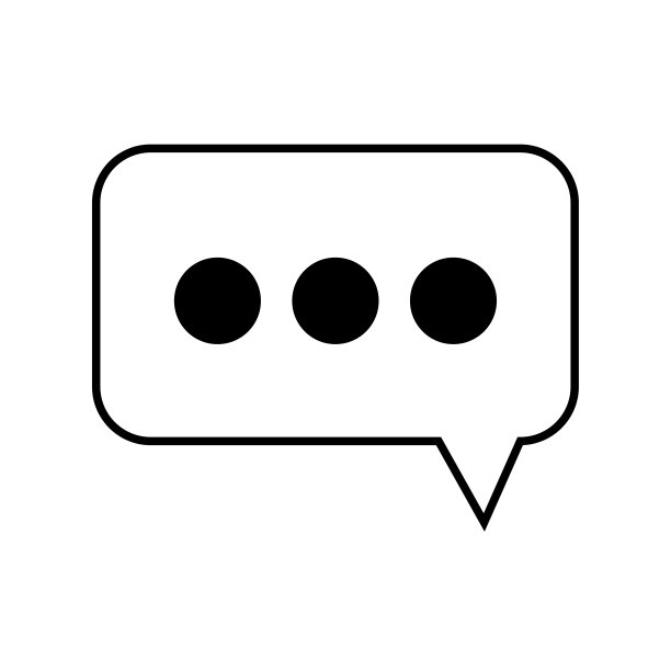 聊天框的图标。省略符号。对话的象征。大纲的艺术。沟通的信息。矢量插图。股票的形象。图片下载